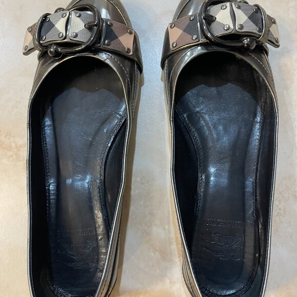 Women Burberry metallic flats with buckle - Picture 3 of 4